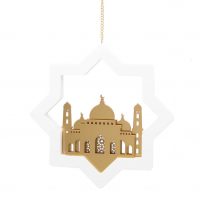 HÄNGDEKOR STJÄRNA 3D MOSKE VIT & GULD