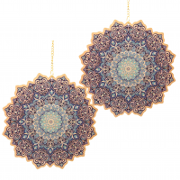 2 ST LILA/BLÅ & GULD MANDALA HÄNGDEKOR